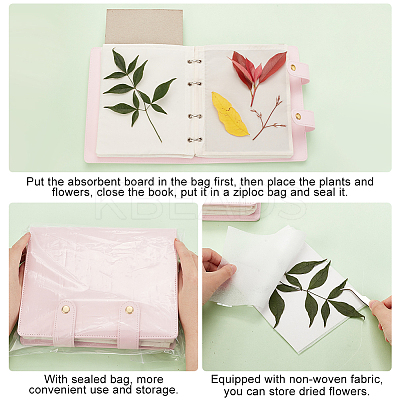 PU Binder Noterbook for Flower Press with Storage Bag DIY-WH0028-58-1