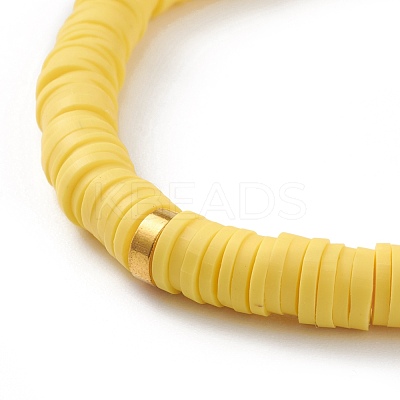 Handmade Polymer Clay Heishi Beads Stretch Bracelets BJEW-JB05759-02-1