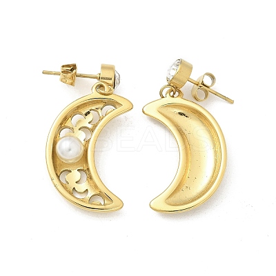 Ion Plating(IP) 304 Stainless Steel Stud Earrings EJEW-A119-20G-1