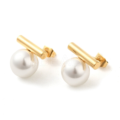 Ion Plating(IP) 304 Stainless Steel Studs Earrings EJEW-K277-01G-1