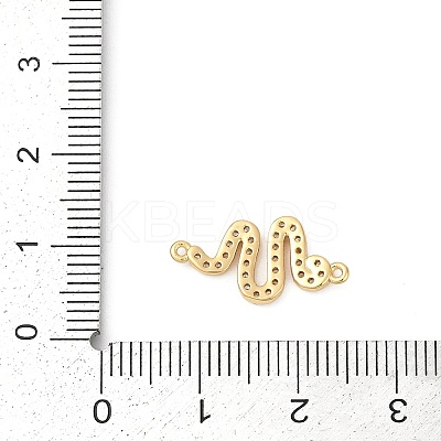 Brass Micro Pave Clear Cubic Zirconia Connector Charms KK-G526-02G-1
