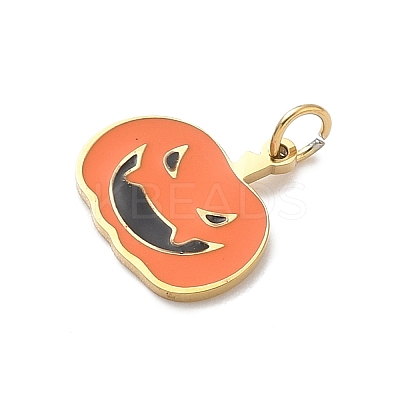 304 Stainless Steel Enamel Halloween Theme Charms STAS-Z164-03G-08-1