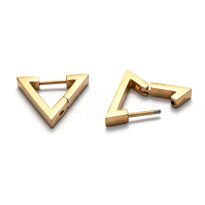 304 Stainless Steel Triangle Huggie Hoop Earrings STAS-H156-02B-G-1
