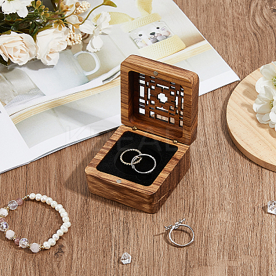 Hollow Wood Medal Storage Magnetic Boxes CON-WH0088-93C-01-1