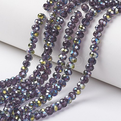 Electroplate Transparent Glass Beads Strands LS-EGLA-A034-T4mm-S07-1