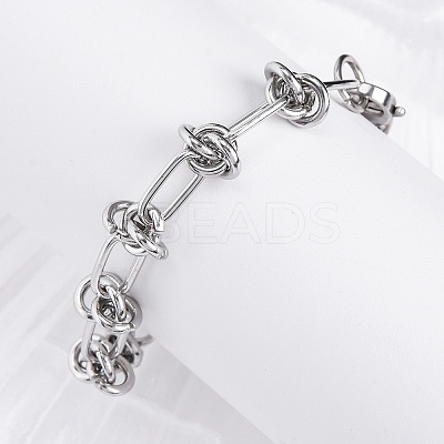 Tarnish Resistant 304 Stainless Steel Link Chain Bracelets X-BJEW-Z011-09P-1