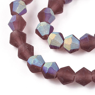 Imitate Austrian Crystal Bicone Frosted Glass Beads Strands EGLA-A039-T4mm-MB05-1