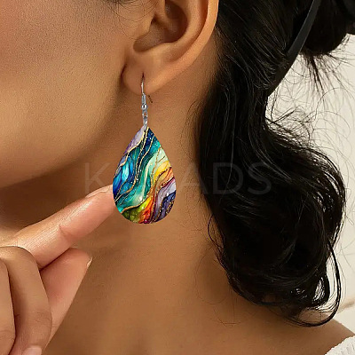 Imitation Leather Dangle Earrings FS-WGEB56E-01-1