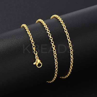 Brass Double Link Chains Necklaces for Women NJEW-D302-37G-1