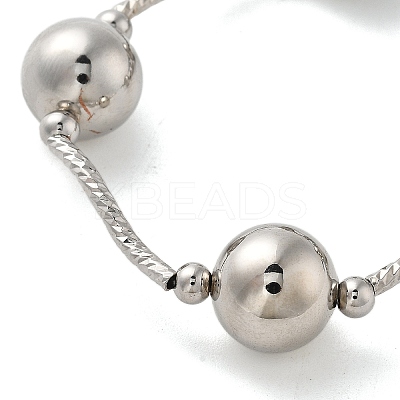 Brass Round Beaded Link  Bracelets for Women BJEW-S159-02A-P-1