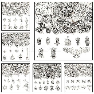 60Pcs 10 Styles Alloy Pendants FIND-YW0006-44-1