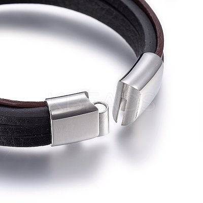 Leather Cord Multi-strand Bracelets BJEW-G603-39P-1
