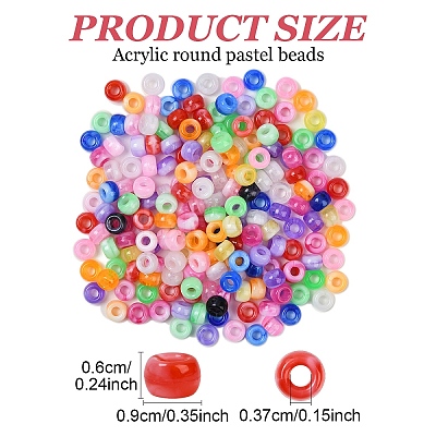 200Pcs Acrylic Beads KY-YW0002-06F-1