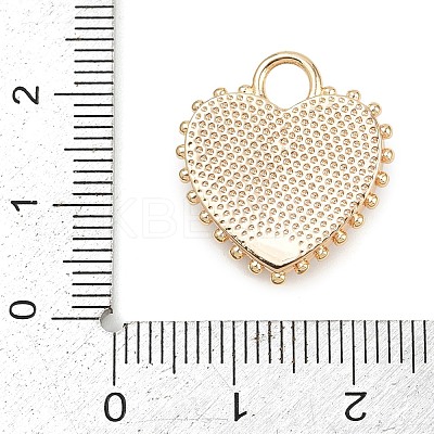 Brass Enamel & Natural Pearl Heart with Rose Flower Pendants KK-K351-49G-01-1