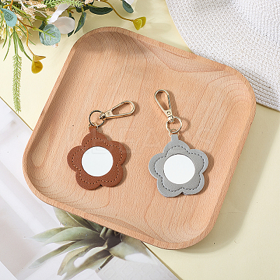 CutHollow 2Pcs 2 Colors PU Leather Pendant Decorations HJEW-CL0001-04A-1