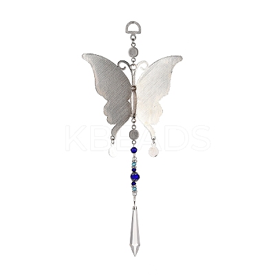 Alloy Butterfly Turkish Blue Evil Eye Pendant Decoration LS-HJEW-M002-11AS-1
