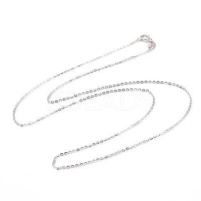 Anti-Tarnish Rhodium Plated 925 Sterling Silver Cable Chains Necklace for Women STER-I021-08A-P-1