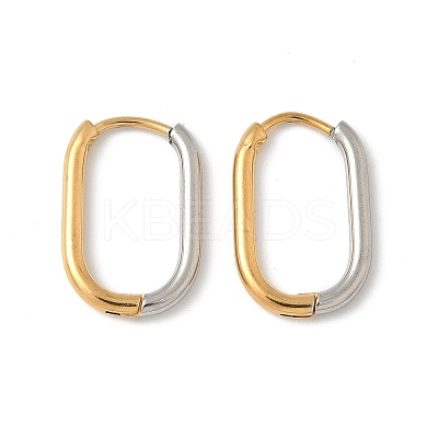 304 Stainless Steel Two Tone Hoop Earrings EJEW-P313-01C-G-1
