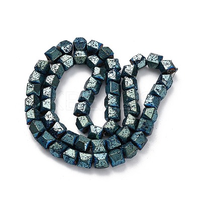Electroplated Natural Lava Rock Beads Strands G-A256-D01-01F-1