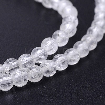 Natural Quartz Crystal Round Beads Strands G-J303-01-8mm-1