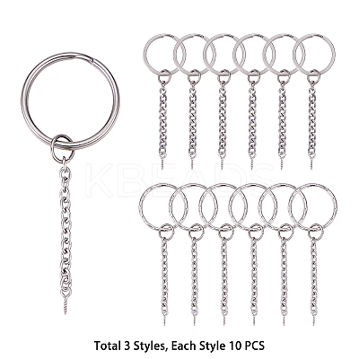 304 Stainless Steel Keychain Ring STAS-UN0003-23P-1
