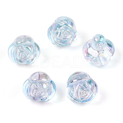 Electroplate Transparent Acrylic Beads PACR-CJC0008-08C-1