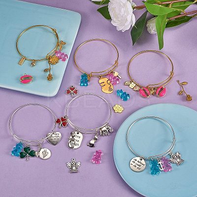 DIY Word Charm Bangle Making Kits DIY-SZ0008-09-1