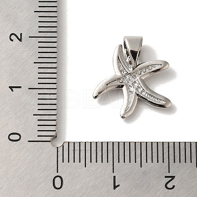 Starfish Rack Plating Brass Charms KK-U027-36P-1