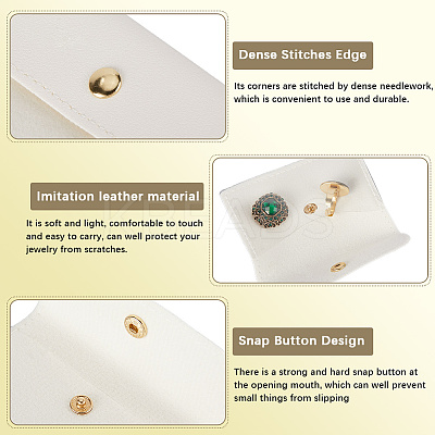 8Pcs 2 Colors Portable Imitation Leather Jewelry Bags for Travel ABAG-SP0001-37-1