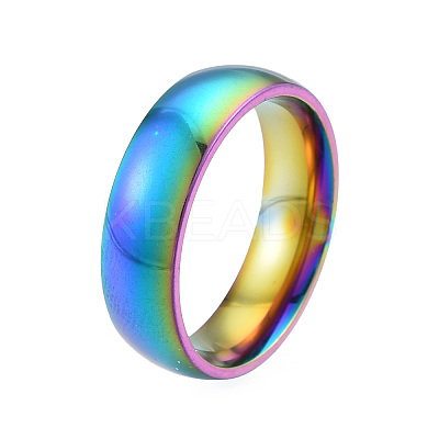 201 Stainless Steel Plain Band Finger Ring for Women RJEW-N043-09M-1