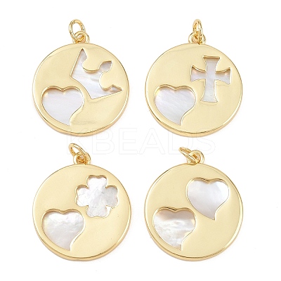 Natural Shell Pendants KK-L251-44G-A-1