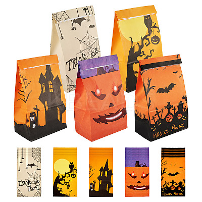 20Pcs 5 Styles Halloween Candy Paper Bags ABAG-TA0001-39-1