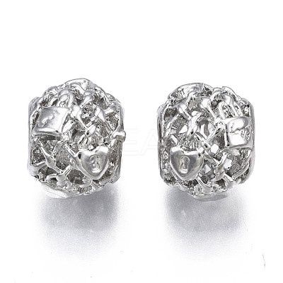 Rack Plating Alloy European Beads MPDL-N039-076-1