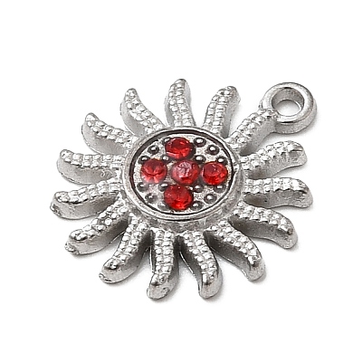 304 Stainless Steel Micro Pave Rhinestone Charms STAS-G369-05P-1