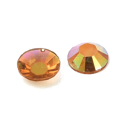 Electroplated Transparent Flat Back Resin Rhinestone Cabochons RESI-XCP0002-44E-1
