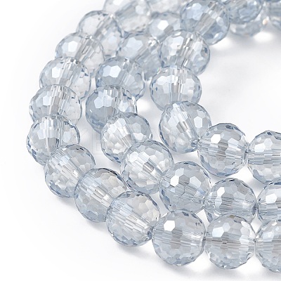 Transparent Electroplate Glass Beads Strands EGLA-F151-PL03-1