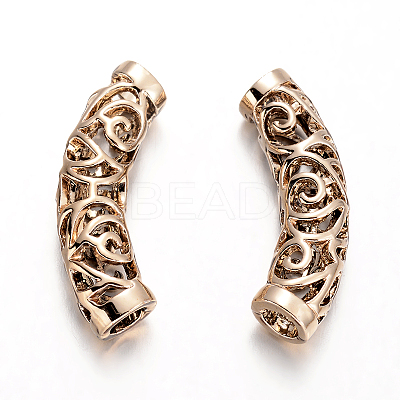 Alloy Curved Tube Beads PALLOY-J154-58G-AAA-1