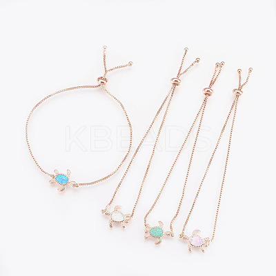 Adjustable Brass Bolo Bracelets BJEW-L618-02RG-1