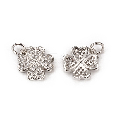Brass Micro Pave Cubic Zirconia Charms KK-E068-VB112-1