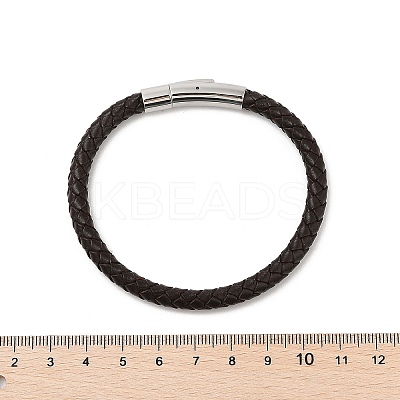 Ion Plating(IP) Braided Leather Cord Bracelets for Men BJEW-Z081-09-1