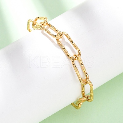 304 Stainless Steel Paperclip Chain Bracelets for Women Men BJEW-A048-01G-1
