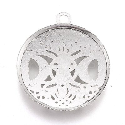 Tibetan Style Hollow Alloy Pendants X-TIBEP-F075-01AS-RS-1