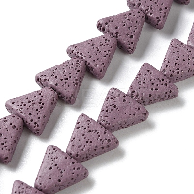 Triangle Dyed Natural Lava Rock Beads Strands G-O126-04A-09-1