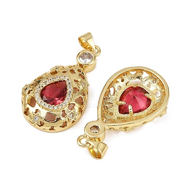 Brass Micro Pave Cubic Zirconia Pendants KK-S526-20G-A-1