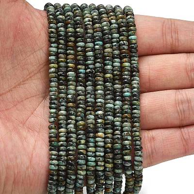 Natural African Turquoise(Jasper) Beads Strands G-L635-A40-4x2mm-1