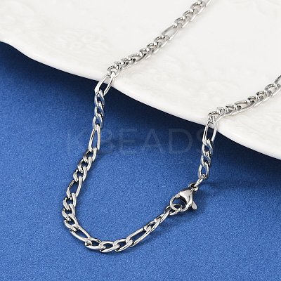 Non-Tarnish 304 Stainless Steel Figaro Chain Necklaces STAS-P101-71P-1