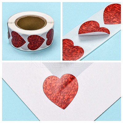 Heart Shaped Stickers Roll X-DIY-K027-A05-1