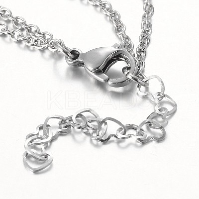 Tarnish Resistant Two Tier Stainless Steel Necklaces NJEW-JN01246-1