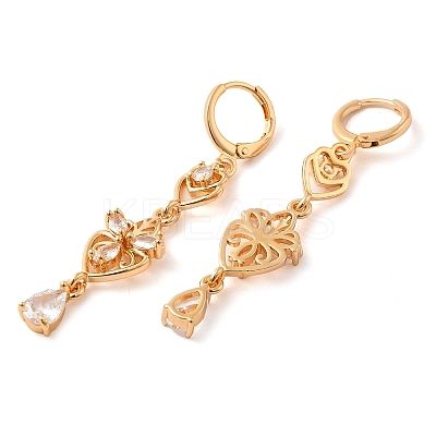 Rack Plating Golden Brass Dangle Leverback Earrings EJEW-B037-26G-1