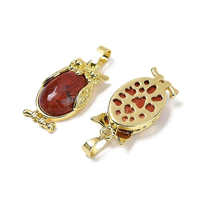 Natural Red Jasper Pendant KK-F887-02G-19-1